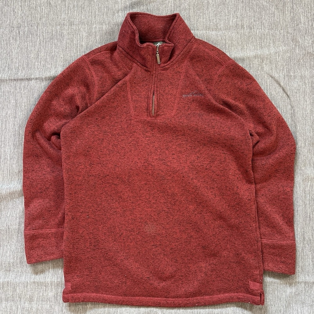 Vintage Burgundy Eddie Bauer Fleece Quarter Zip - M